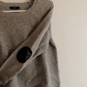 J. Crew Gray Sweater with Elbow Patches
